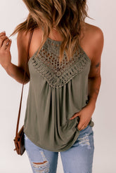 Crochet Lace Detail Tank Top - Shah S. Sahota
